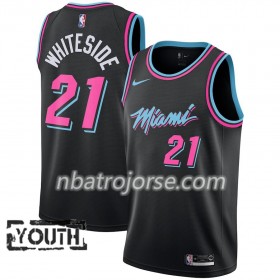 Barn Miami Heat Tröja Hassan Whiteside 21 2018-19 Nike City Edition Svart Swingman